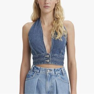 Levi’s Dark Denim Halter Top NWOT Large